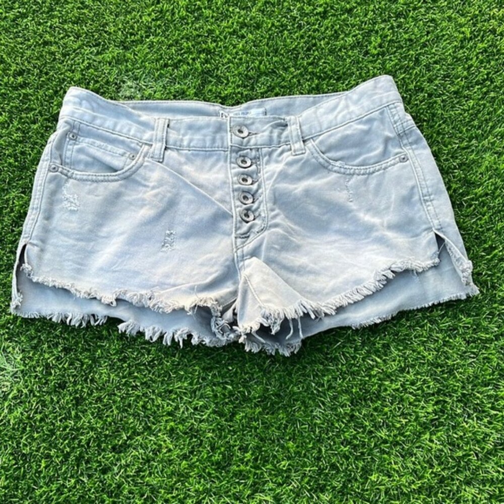 FREE PEOPLE Gray Boho Style Festival Raw Hem Shorts size 24